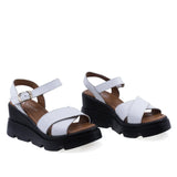 Sandale damă Anna Viotti D22-L1233 albe din piele naturală, cu platformă înaltă și design casual confort