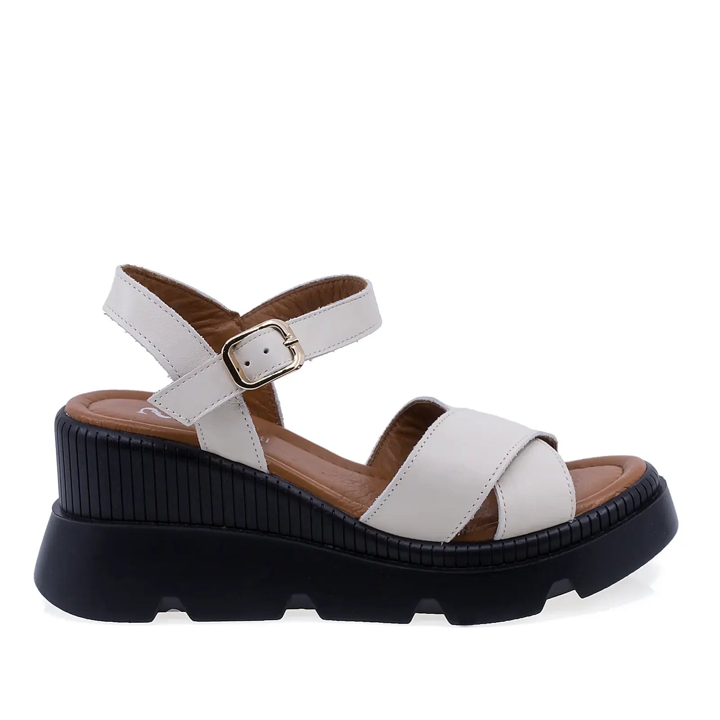 Sandale damă casual Anna Viotti D22-L1233 bej, vedere laterală dreapta, confortabile și moderne