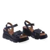 Sandale dama Anna Viotti D22-L1233 negre din piele naturala, cu platforma confortabila si design casual modern