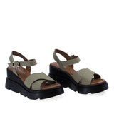 Sandale dama Anna Viotti D22-L1233 verzi din piele naturala, cu platforma confortabila si design casual modern