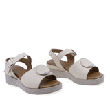 Sandale damă Anna Viotti D22-S361 bej din piele naturală, cu design casual și confort ortopedic