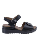 Sandale damă casual Anna Viotti D22-S361 negre, vedere laterală dreapta, confortabile pentru mers zilnic