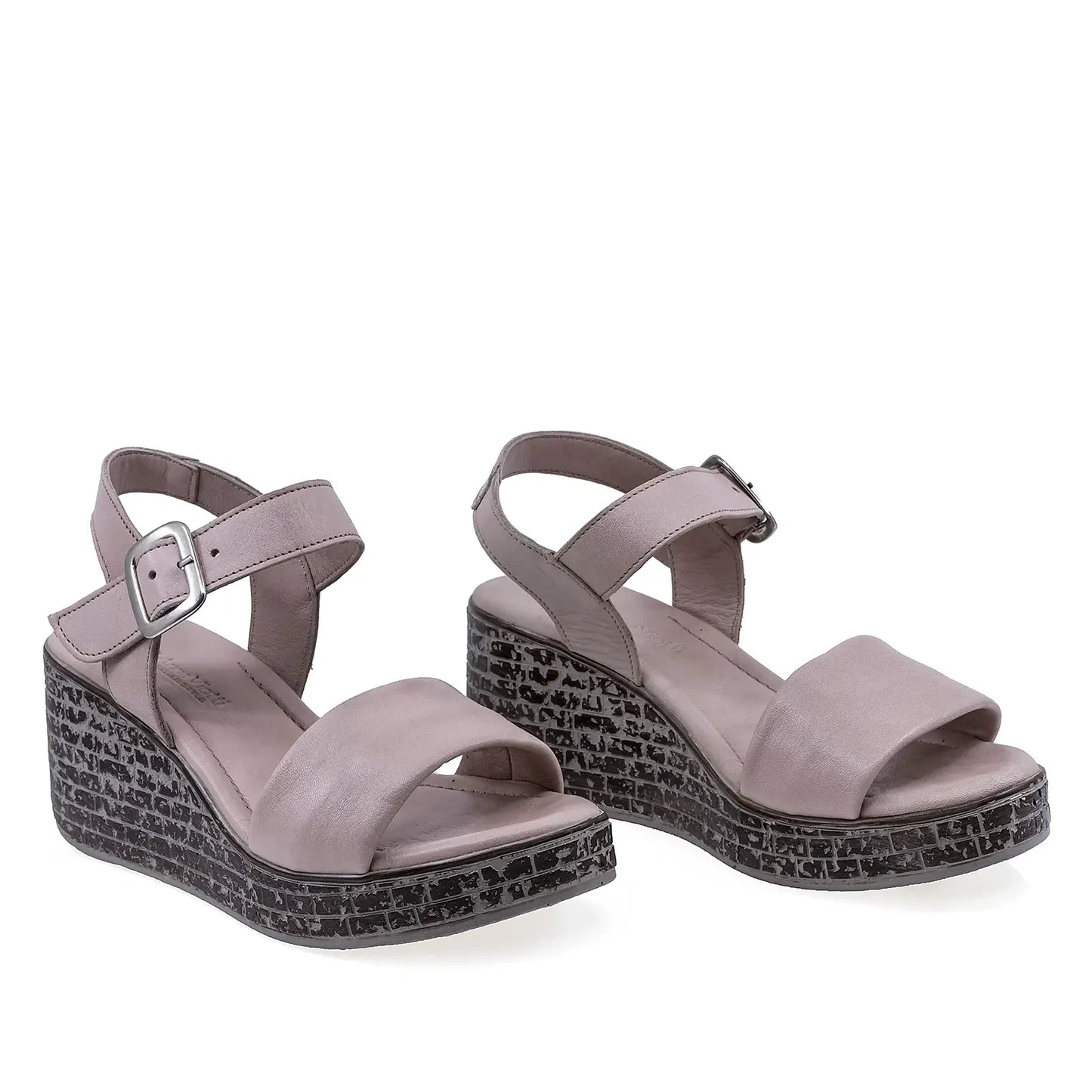 Sandale dama Anna Viotti D22-S490 pudra din piele naturala, design modern si confort pentru sezonul cald