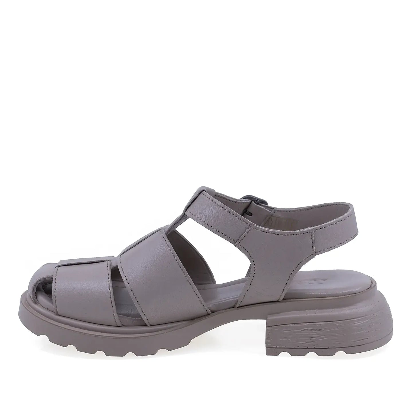 Sandale dama din piele naturala Anna Viotti D22-S494 gri, stil casual confort si sustinere la mers