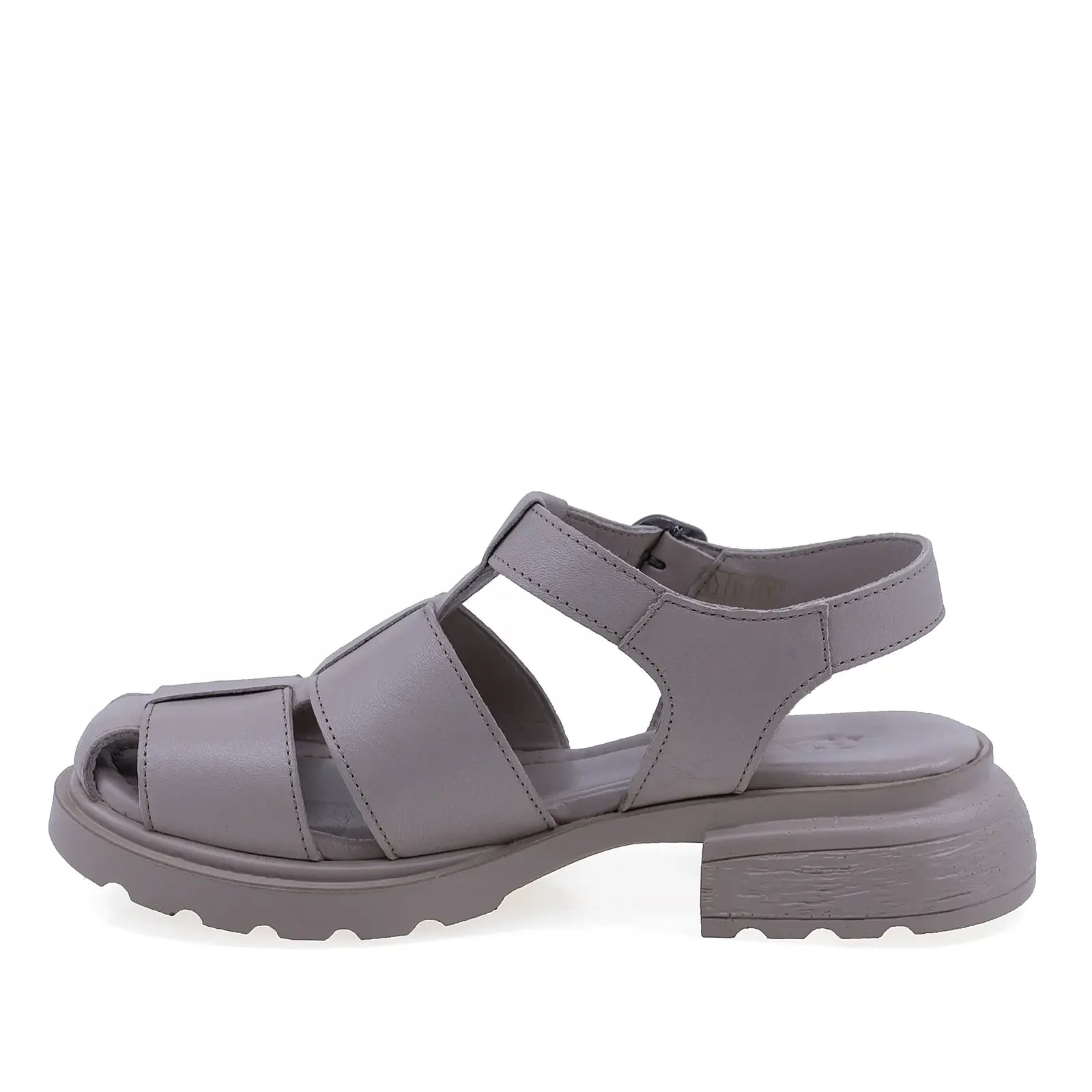 Sandale dama din piele naturala Anna Viotti D22-S494 gri, stil casual confort si sustinere la mers