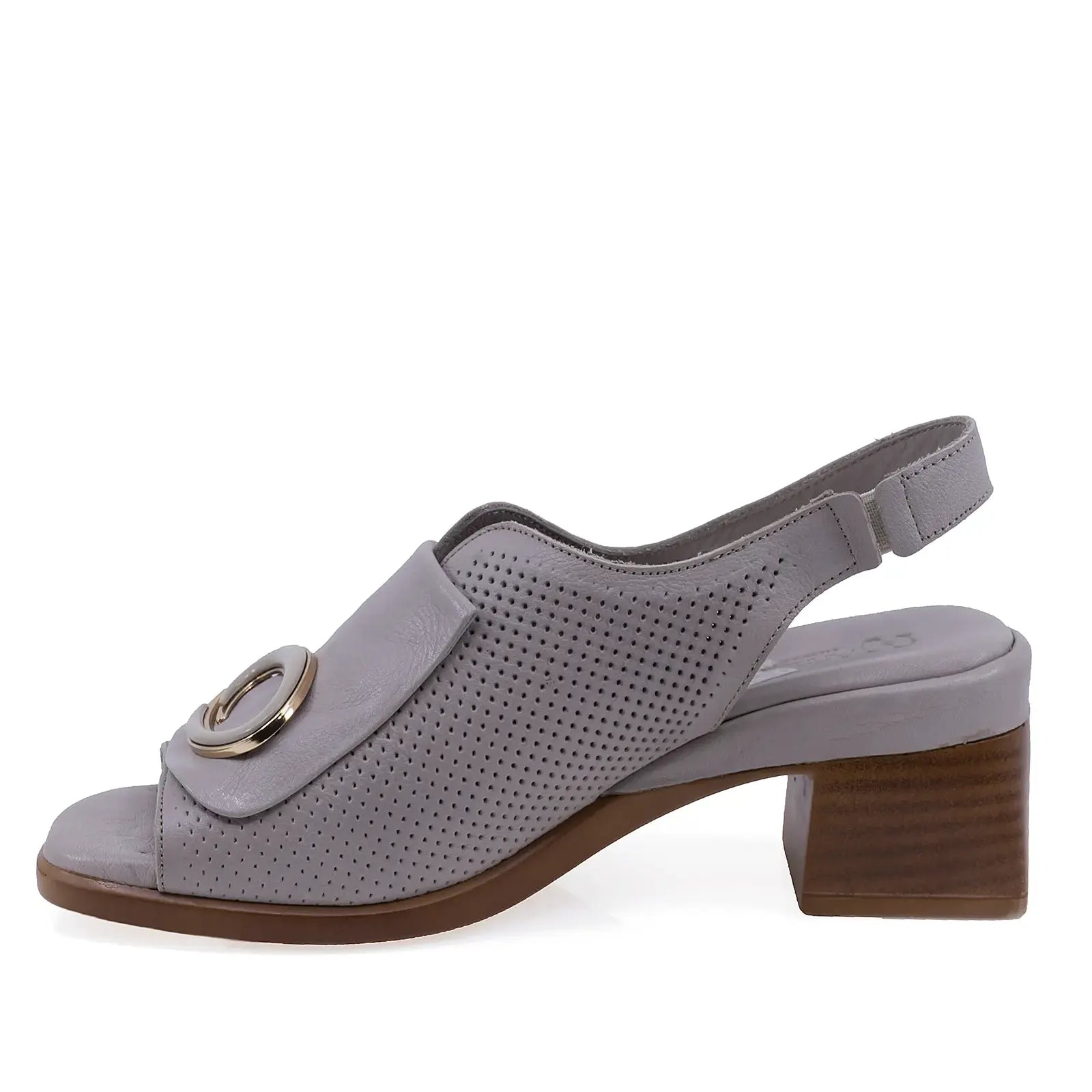 Sandale damă Anna Viotti D22-S502 din piele naturală gri, vedere laterală stângă