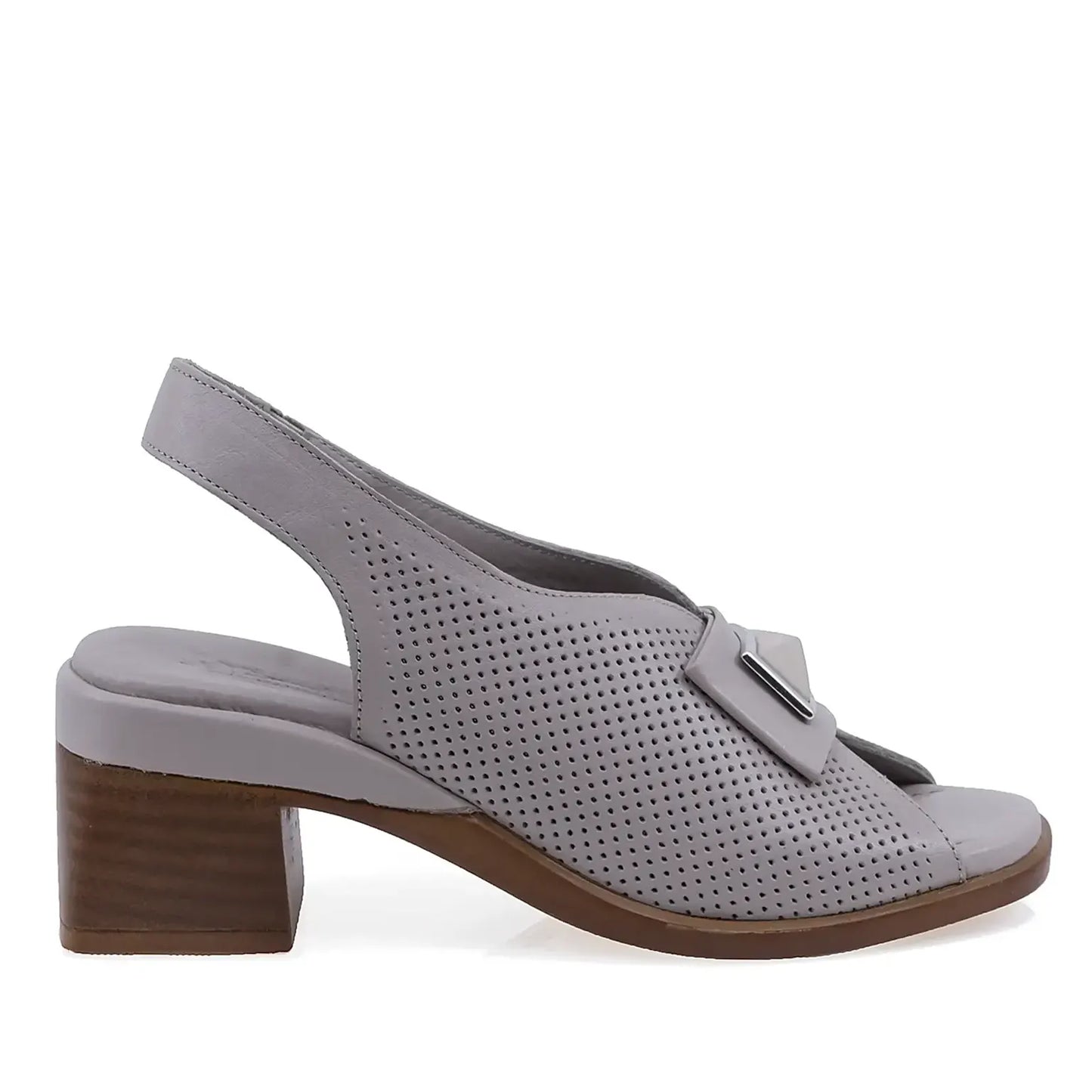 Sandale dama casual Anna Viotti D22-S503 gri, vedere laterala dreapta, design perforat si confortabil