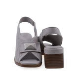 Sandale dama casual Anna Viotti D22-S503 gri, model inchis lateral si toc confortabil de 5,5 cm