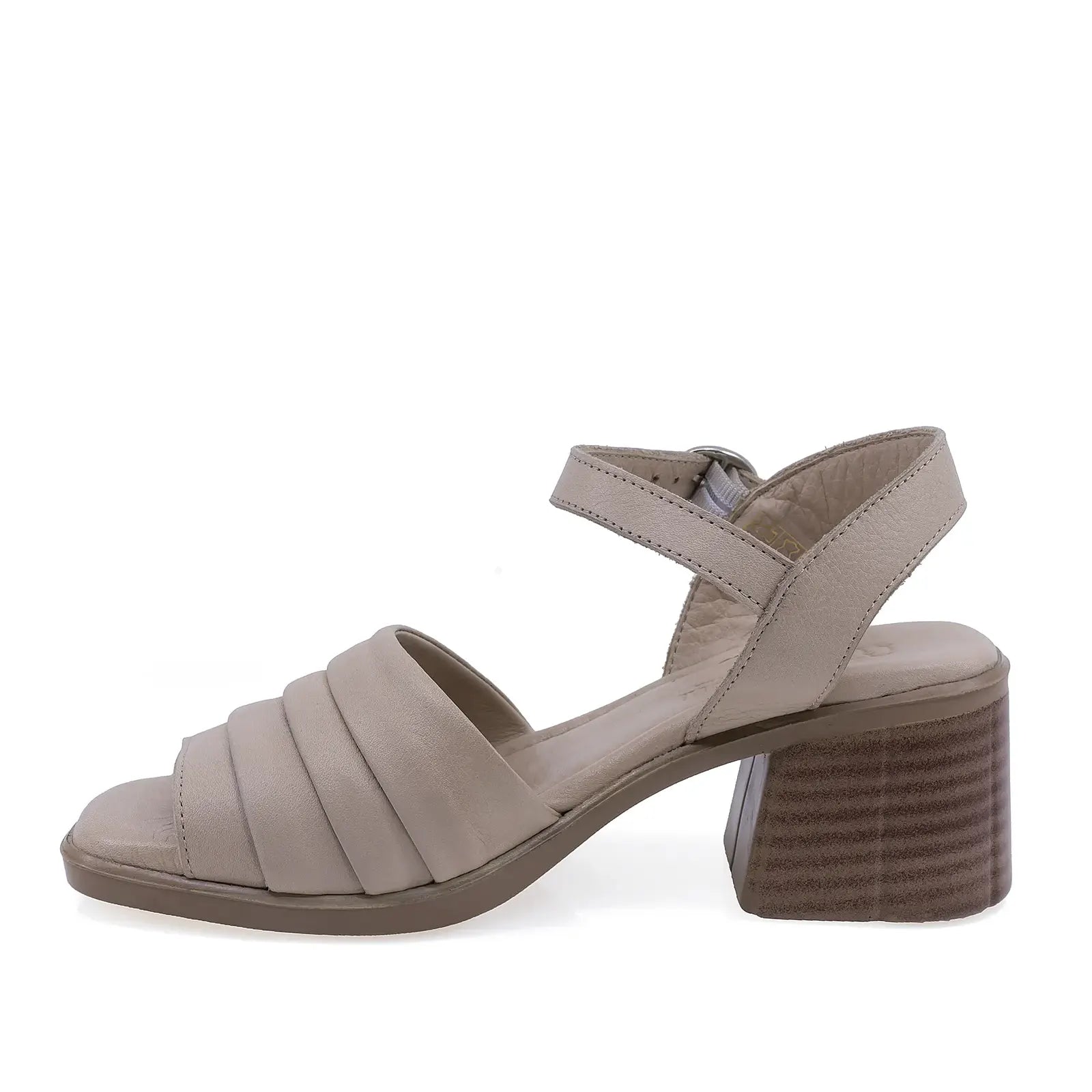 Sandale damă casual-elegante Anna Viotti D22-S510 bej din piele naturală, confortabile și elegante