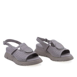 Sandale damă Anna Viotti D22-S566 gri din piele naturală, cu design confortabil și talpă ortopedică