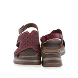 Sandale dama casual Anna Viotti D22-S627 rosii, platforma stabila si confort ridicat la mers