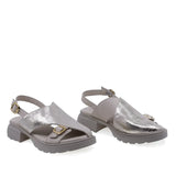 Sandale dama Anna Viotti D22-S636 bej din piele naturala, cu varf inchis si design casual confort
