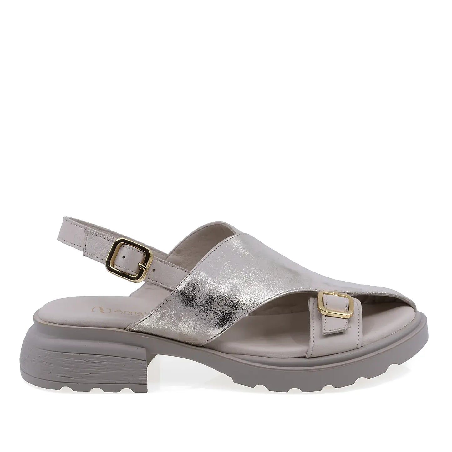 Sandale dama casual Anna Viotti D22-S636 bej, vedere laterala dreapta, cu decupaje pentru aerisire