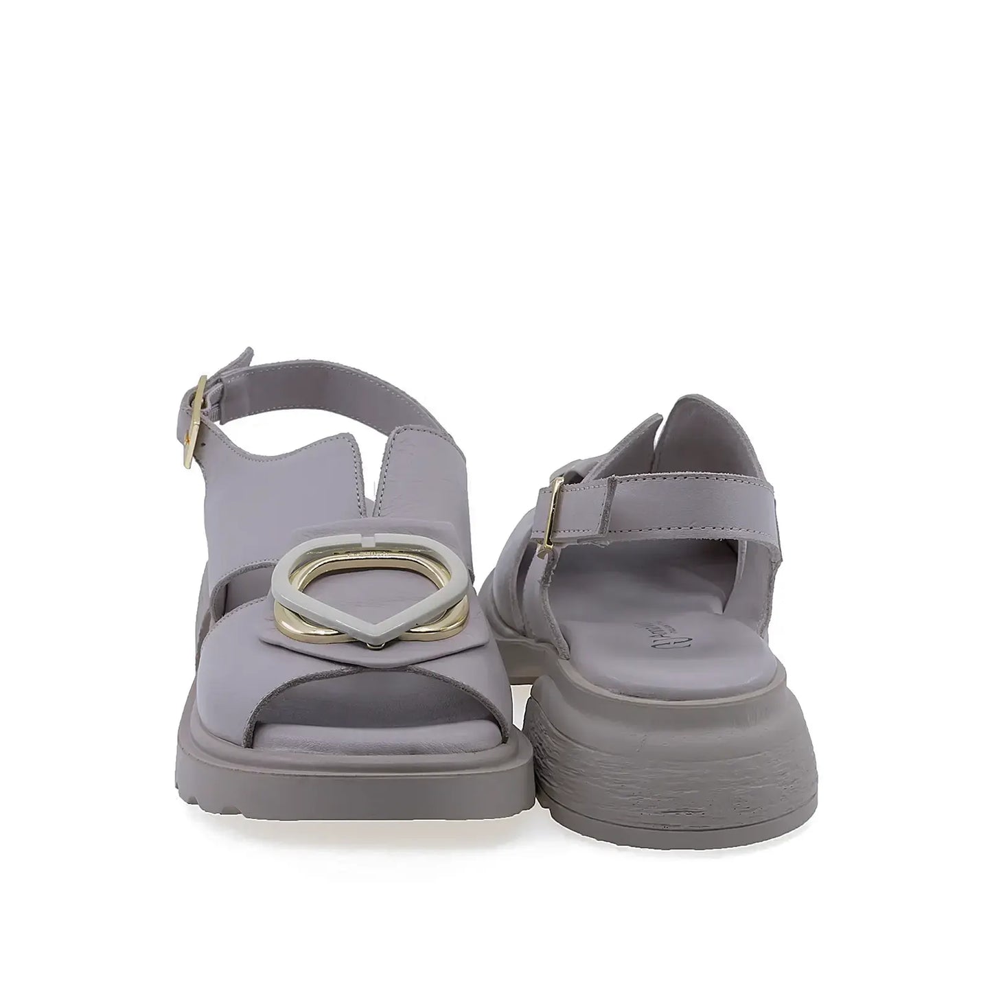 Sandale damă Anna Viotti D22-S639 gri, toc confortabil de 3,5 cm pentru stabilitate la mers