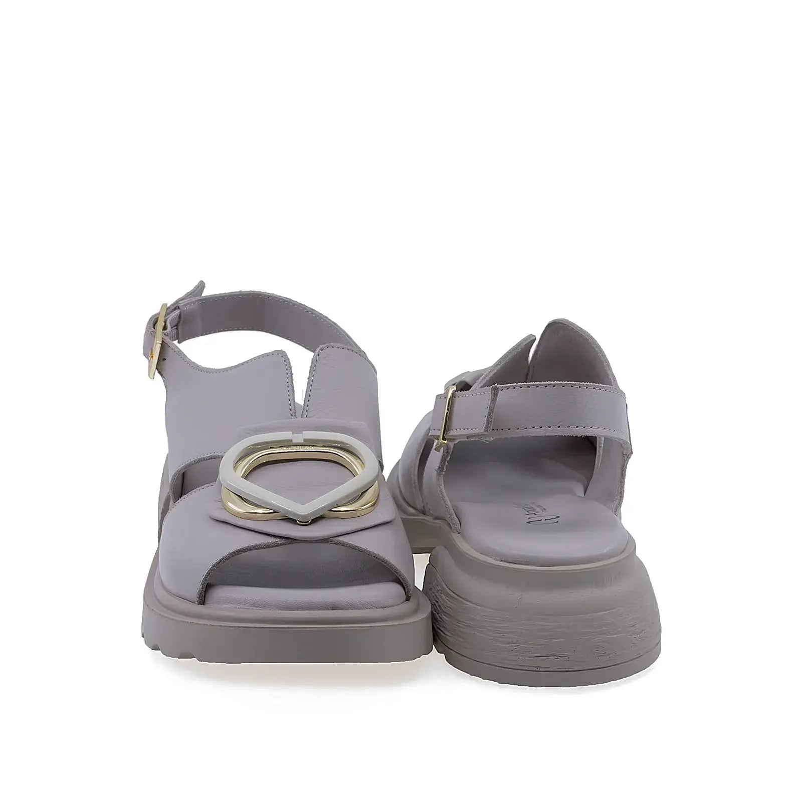 Sandale damă Anna Viotti D22-S639 gri, toc confortabil de 3,5 cm pentru stabilitate la mers