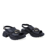 Sandale damă Anna Viotti D22-S639 negre din piele naturală, cu design casual și confort sporit