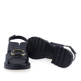 Talpă groasă și flexibilă a sandalelor Anna Viotti D22-S639 negre, pentru confort la mers