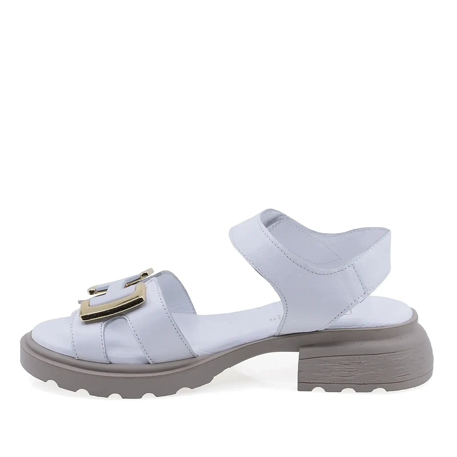 Sandale damă Anna Viotti D22-S640 din piele naturală box albă, vedere laterală stângă