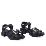 Sandale damă Anna Viotti D22-S640 negre din piele naturală, vedere din față
