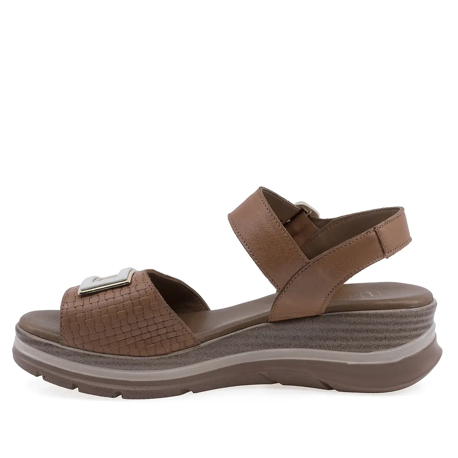 Sandale casual dama Anna Viotti D22-S646 coniac din piele naturala