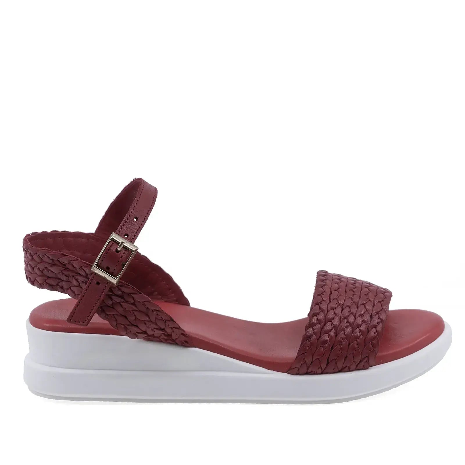 Sandale dama Anna Viotti D26-734 rosii, vedere laterala dreapta, model casual confort