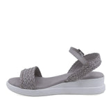Sandale dama casual Anna Viotti D26-735 gri din piele naturala, vedere laterala stanga