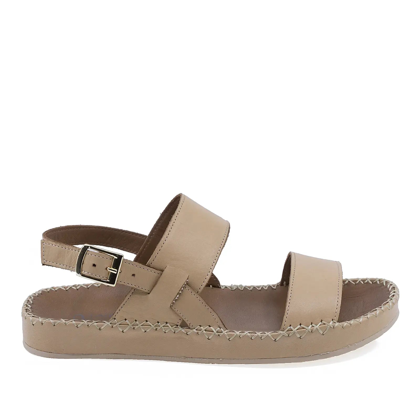 Sandale damă casual Anna Viotti D27-01102 camel, vedere laterală dreapta, design modern și confort zilnic