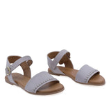 Sandale damă Anna Viotti D45-2712 gri din piele naturală, model casual modern și confortabil pentru purtare zilnică