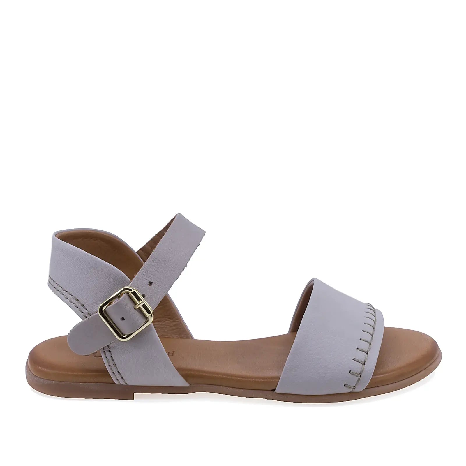 Sandale damă casual Anna Viotti D45-2712 gri, vedere laterală dreapta, realizate din piele naturală