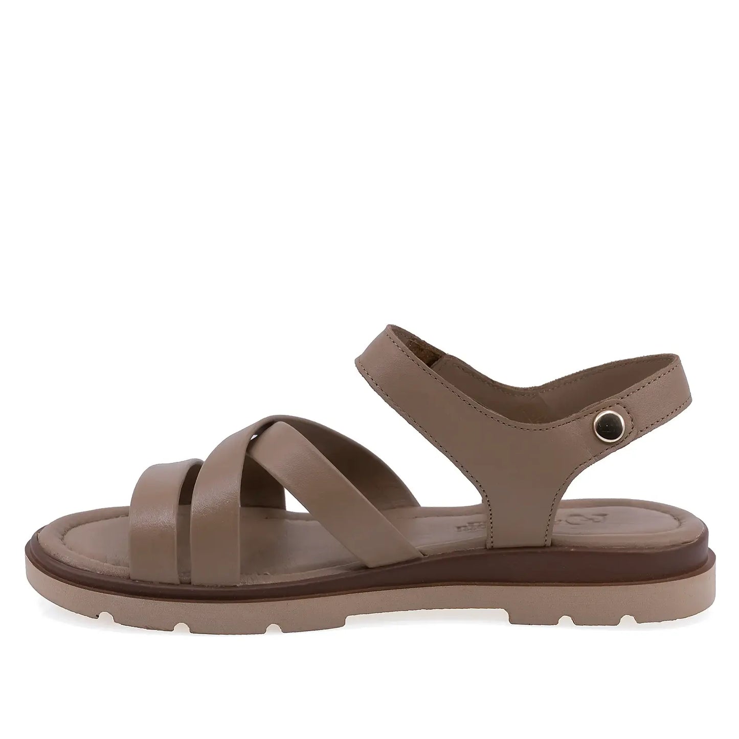 Sandale damă Anna Viotti D56-1184 din piele naturală cappuccino, vedere laterală stângă