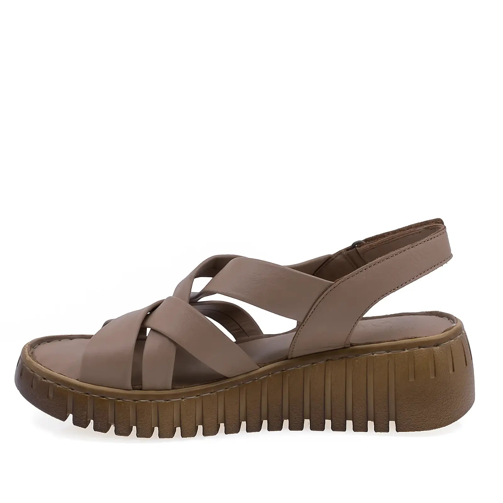 Sandale damă Anna Viotti D56-755 din piele naturală cappuccino, vedere laterală stângă