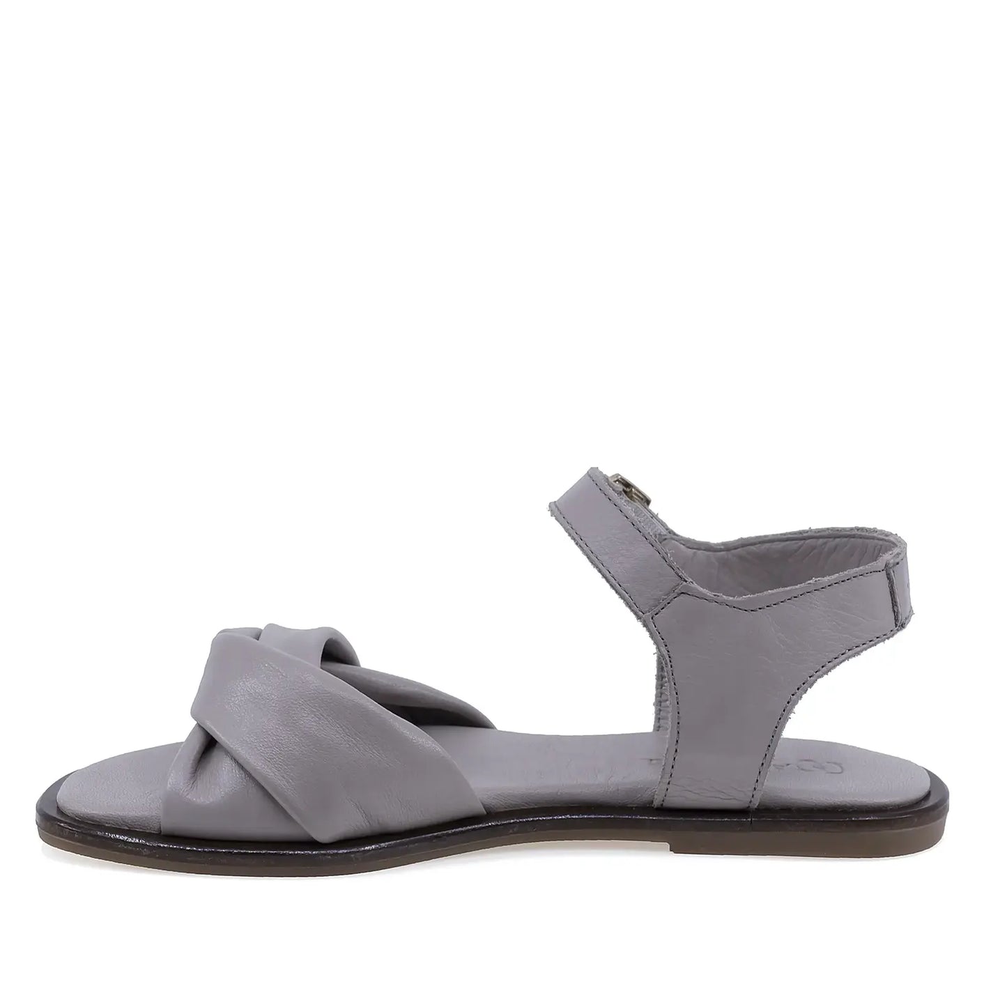 Sandale dama Anna Viotti D58-2304 gri din piele naturala, cu toc patrat si confort sporit la mers