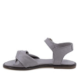 Sandale dama Anna Viotti D58-2304 gri din piele naturala, cu toc patrat si confort sporit la mers