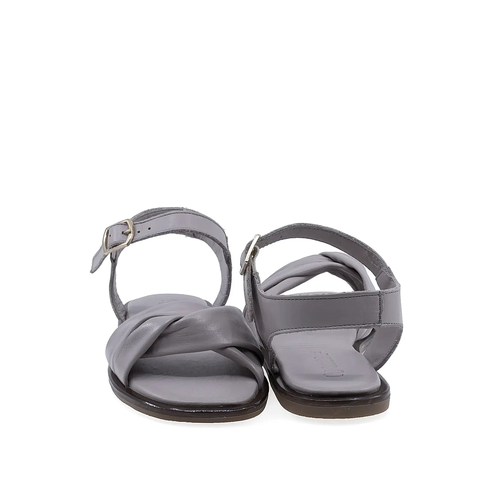 Sandale dama casual Anna Viotti D58-2304 gri, cu toc stabil de 1,5 cm si design modern