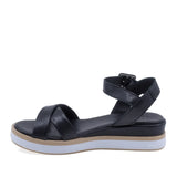 Sandale damă Anna Viotti D58-2515 negre cu platformă ușoară și design modern pentru confort zilnic
