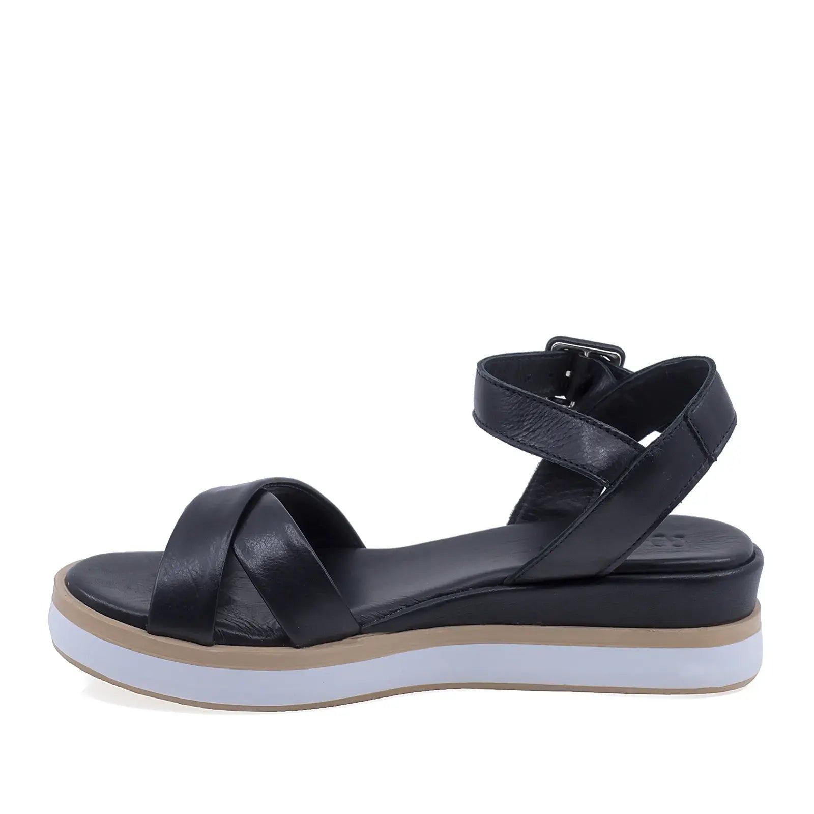 Sandale damă Anna Viotti D58-2515 negre cu platformă ușoară și design modern pentru confort zilnic