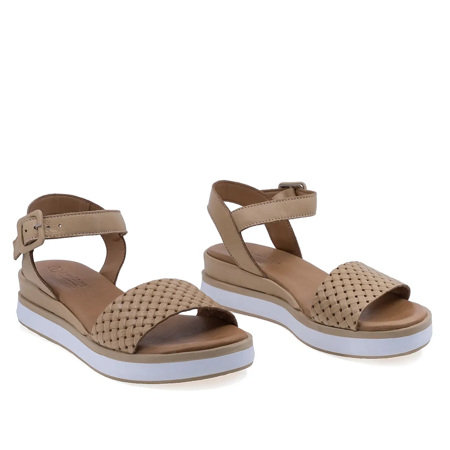 Sandale dama Anna Viotti D58-2524 camel deschis din piele naturala, cu platforma confortabila si design casual modern