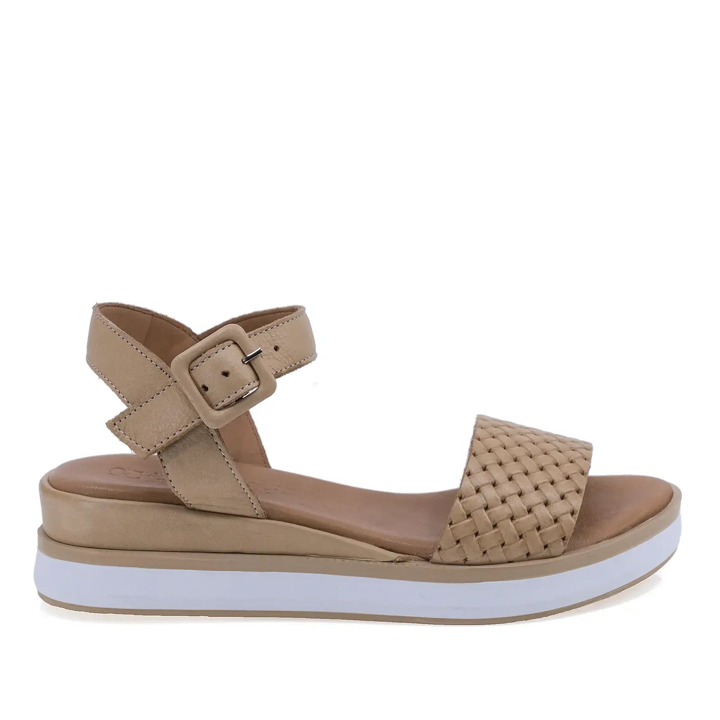 Sandale dama casual Anna Viotti D58-2524 camel deschis, vedere laterala dreapta, confortabile si usor de purtat zilnic