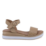 Sandale dama casual Anna Viotti D58-2524 camel deschis, vedere laterala dreapta, confortabile si usor de purtat zilnic