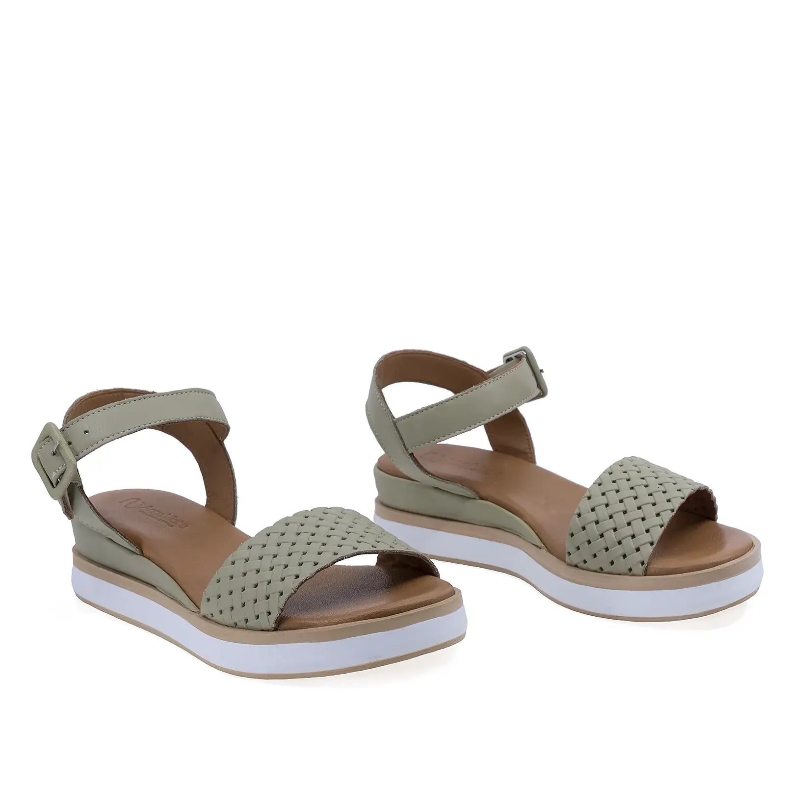 Sandale dama Anna Viotti D58-2524 verzi din piele naturala, cu platforma confortabila si design casual modern