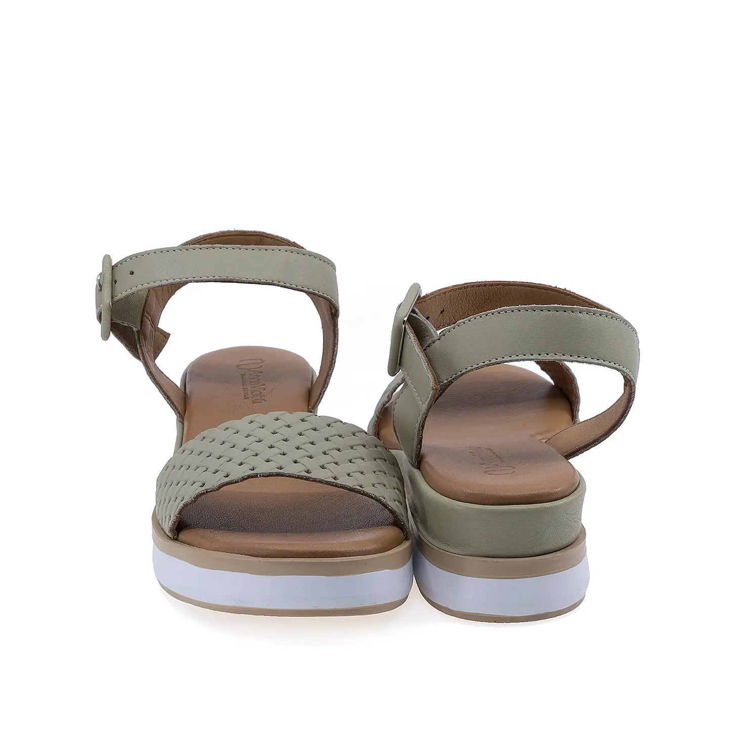 Sandale dama casual Anna Viotti D58-2524 verzi, cu talpa stabila si platforma confortabila pentru utilizare zilnica