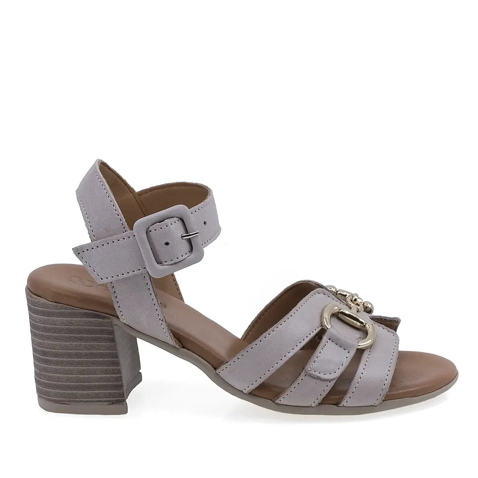 Sandale dama casual-elegante Anna Viotti D58-3034 gri, vedere laterala dreapta, cu toc confortabil de 6 cm