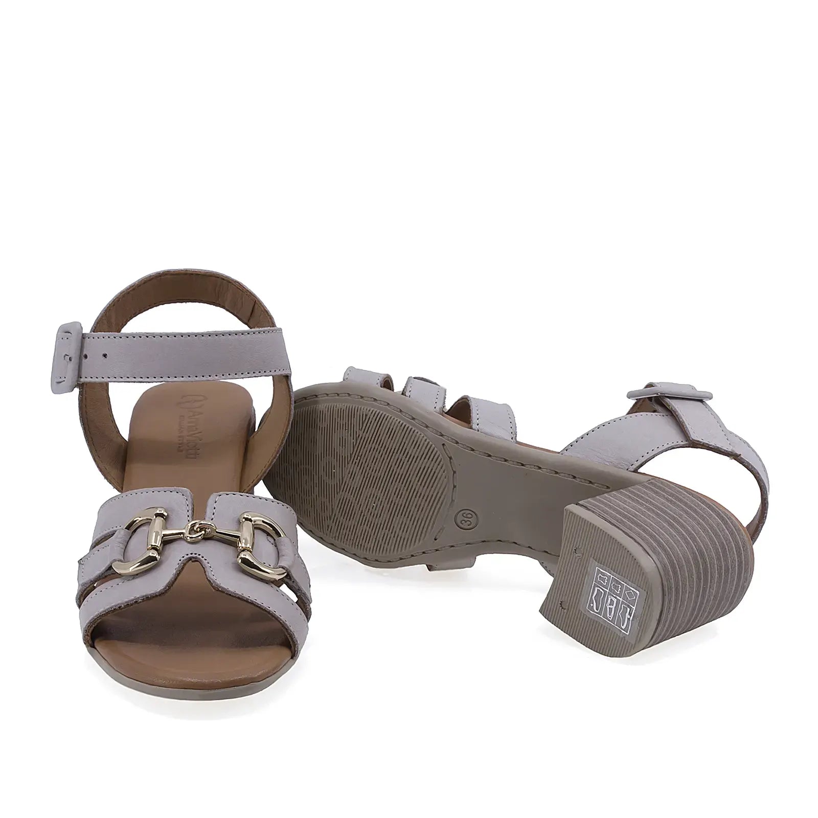 Sandale dama Anna Viotti D58-3034 cu talpa turnata si toc patrat de 6 cm pentru confort si stabilitate