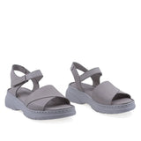 Sandale damă Anna Viotti D60-021 gri din piele naturală, confortabile și potrivite pentru purtare zilnică