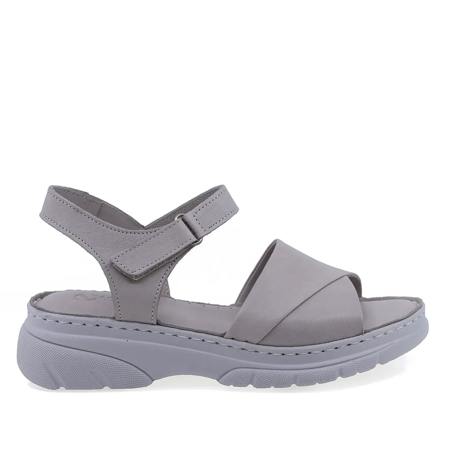 Sandale damă casual Anna Viotti D60-021 gri, vedere laterală dreapta, cu platformă confortabilă și design modern