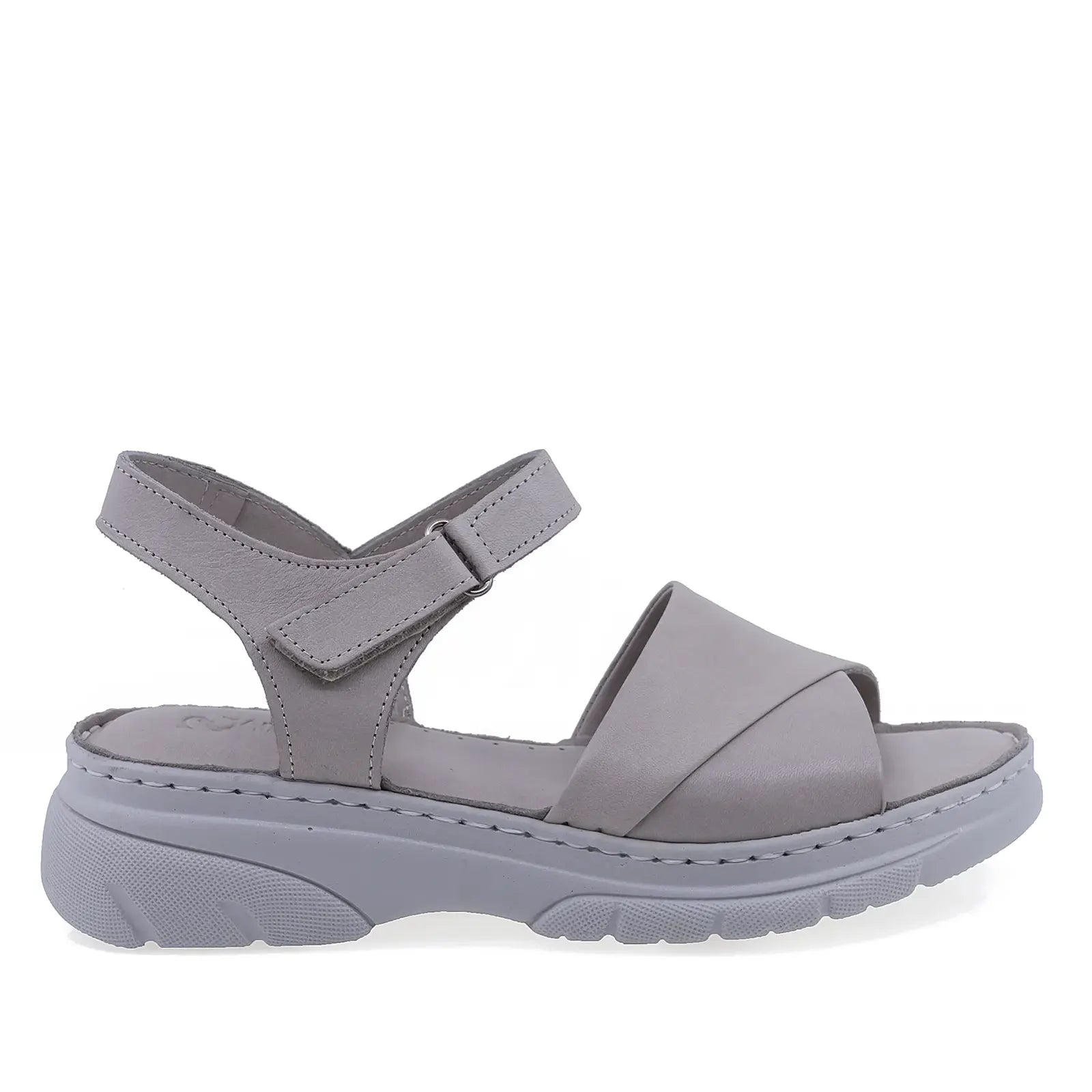 Sandale damă casual Anna Viotti D60-021 gri, vedere laterală dreapta, cu platformă confortabilă și design modern