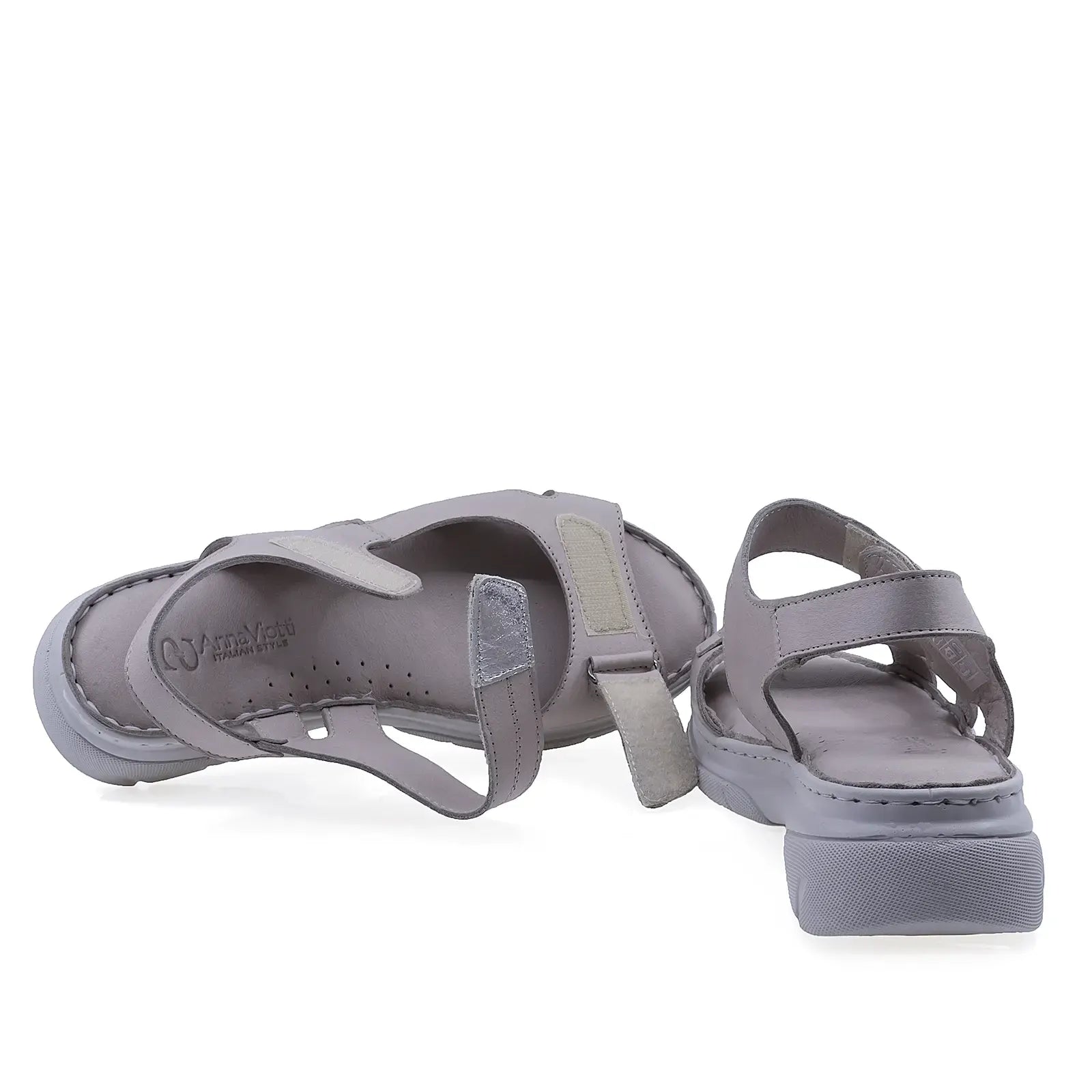 Sandale dama Anna Viotti D60-175 cu brant fusbet si interior din mesina naturala pentru confort sporit
