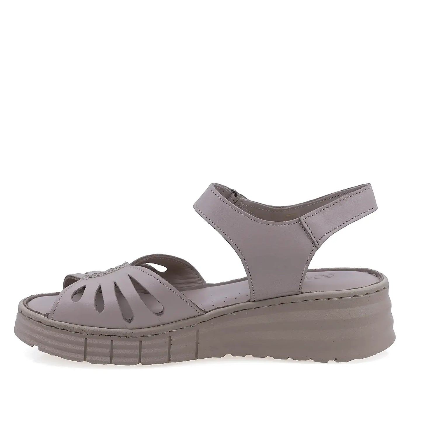 Sandale dama Anna Viotti D60-210 gri din piele naturala, design modern si talpa ortopedica