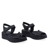 Sandale damă Anna Viotti D60-210 negre din piele naturală, vedere din față