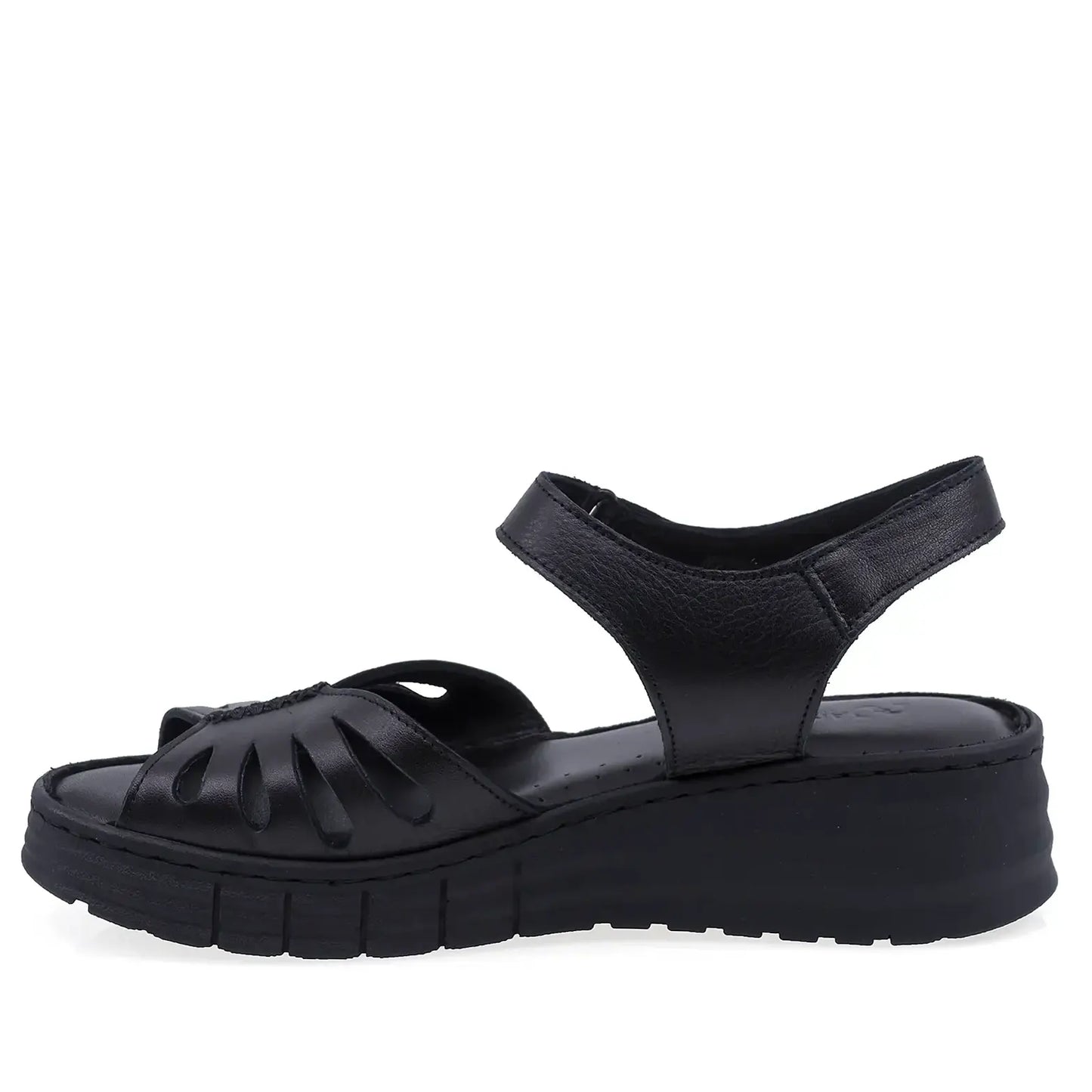 Sandale damă Anna Viotti D60-210 din piele naturală negre, vedere laterală stângă